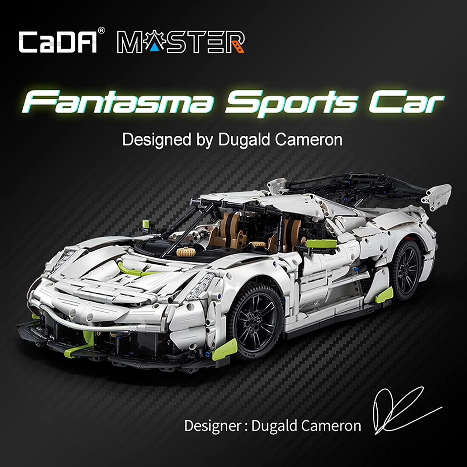 CaDA Master C61048W Koenigsegg Fantasma Technik Sportwagen, 1: 8 4346 Teile Technik Supercar Bausteine(Originalverpackung)