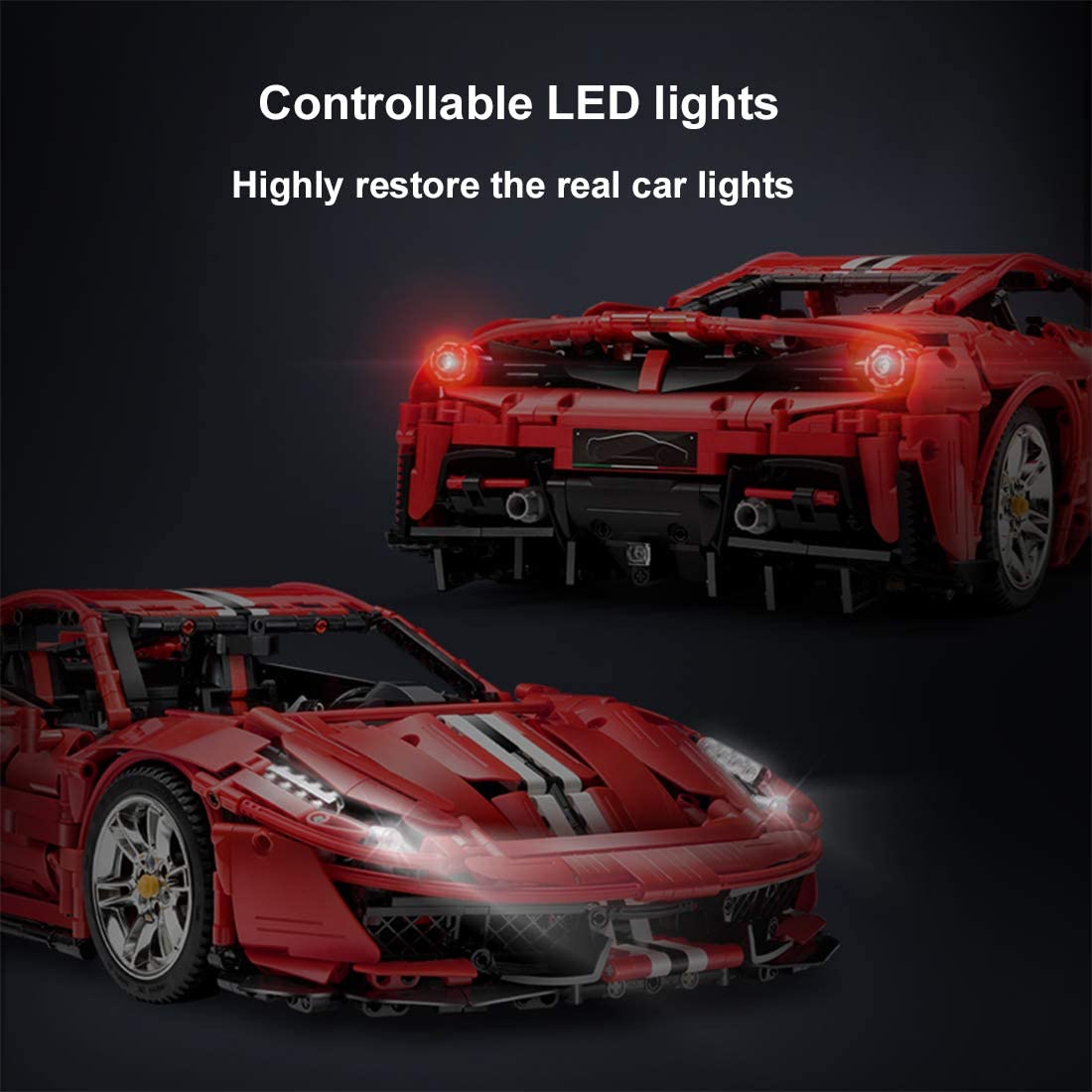 C61043w Technik Auto Technic Sportwagen Modell, Technik Ferngesteuertes Auto Custom Rennwagen mit Motor und Fernbedienung Bausatz