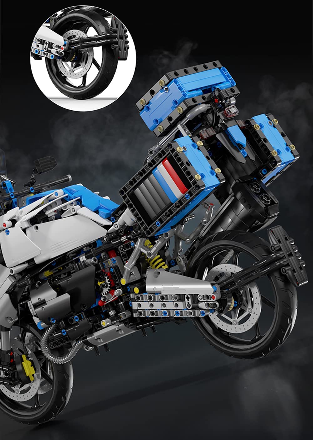 Technik Motorrad für BMW R 1250GS Modell, 2369 Teile Technic Motorrad Klemmbausteine kompatibel mit Lego Technik
