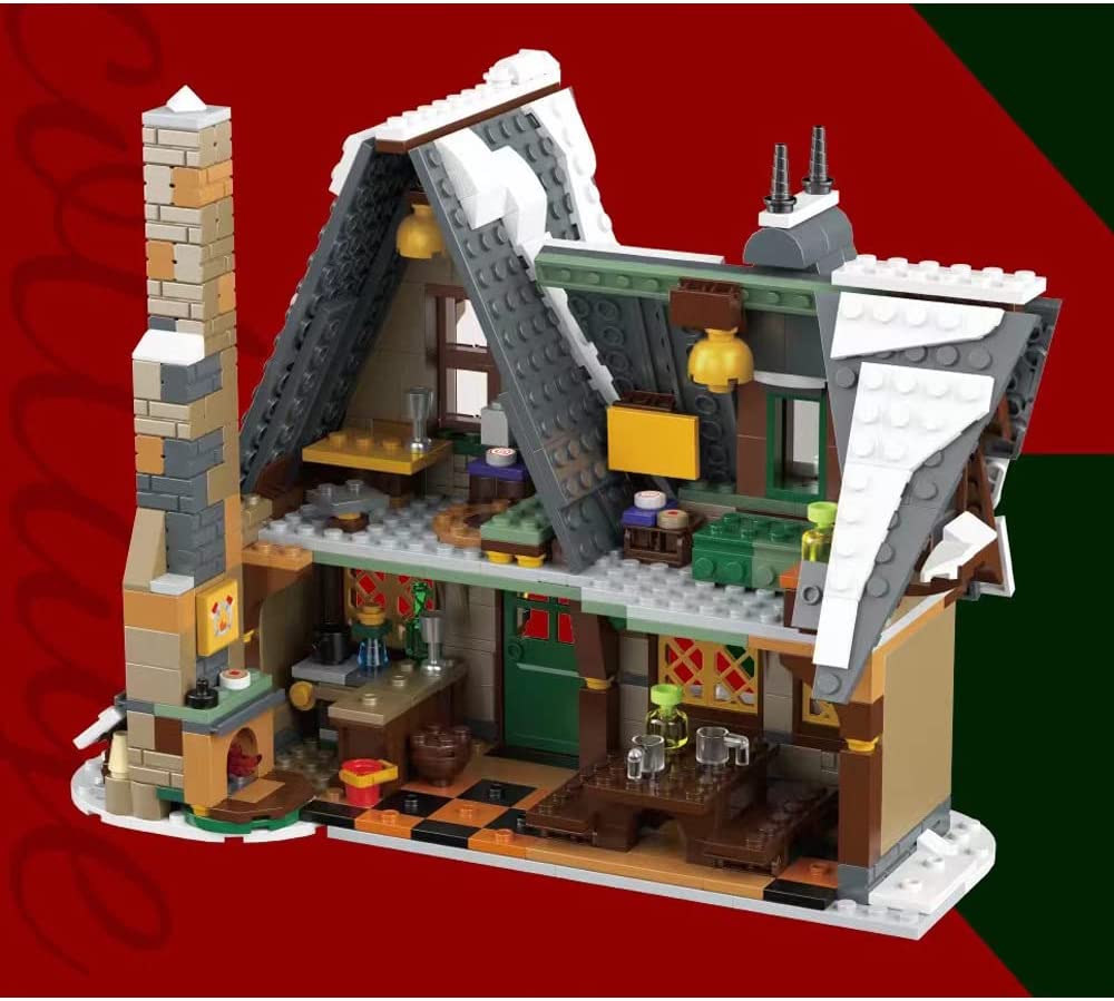 Weihnachten Haus für Lego Weihnachten 2022, 766 Teile Weihnachtshaus Modular Building Haus Modellbau Set Kompatibel mit Lego Häuser