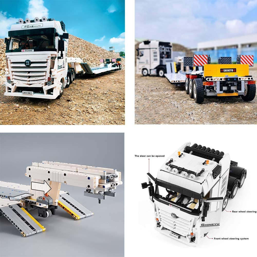 Technik LKW mit Anhänger Ferngesteuert Auto, 4478 Teile Technic LKW Modell