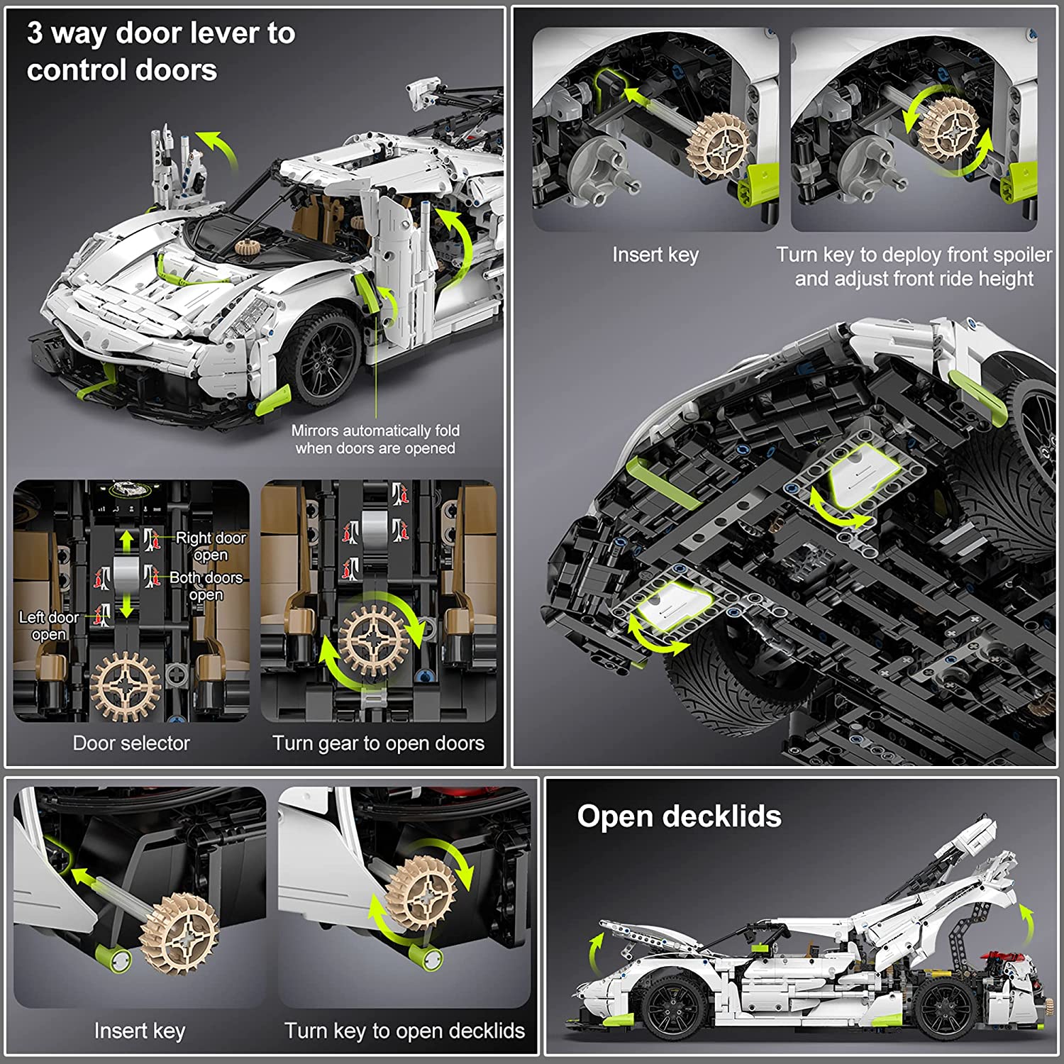 CaDA Master C61048W Koenigsegg Fantasma Technik Sportwagen, 1: 8 4346 Teile Technik Supercar Bausteine(Originalverpackung)