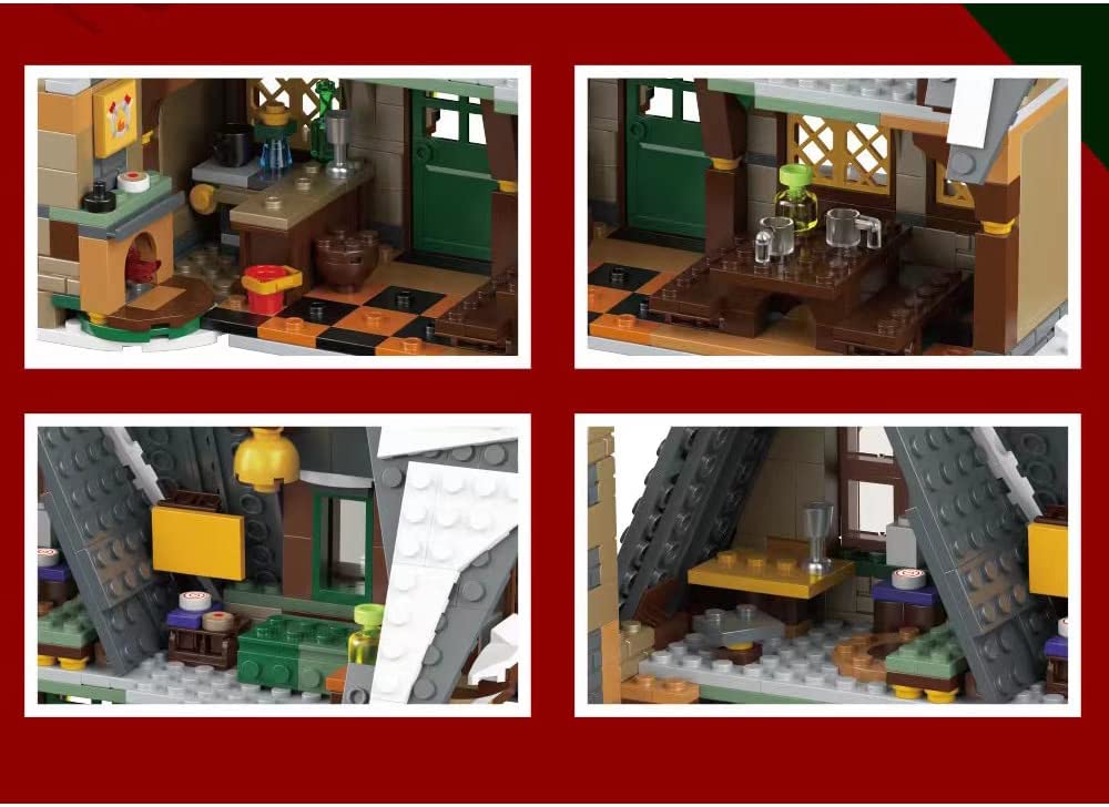 Weihnachten Haus für Lego Weihnachten 2022, 766 Teile Weihnachtshaus Modular Building Haus Modellbau Set Kompatibel mit Lego Häuser