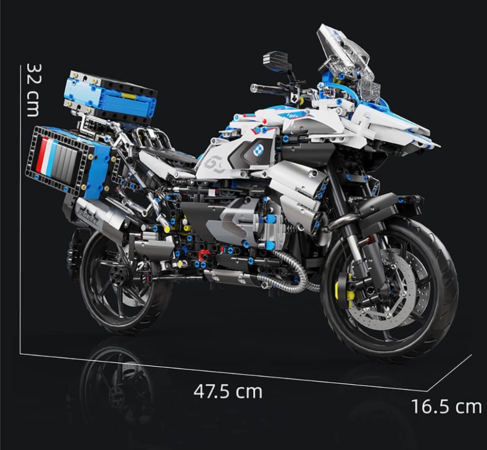 Technik Motorrad für BMW R 1250GS Modell, 2369 Teile Technic Motorrad Klemmbausteine kompatibel mit Lego Technik