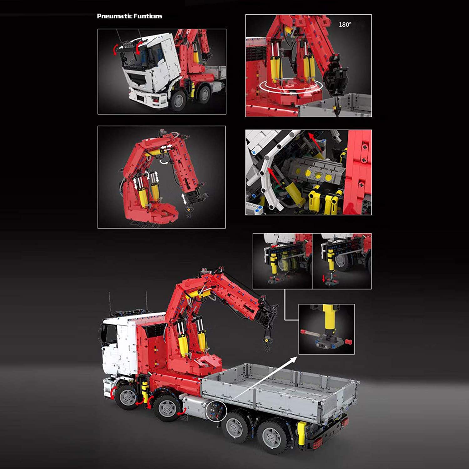 Technik Baufahrzeuge LKW Model, 8238 Teile Custom Bausteine Kran LKW Modell