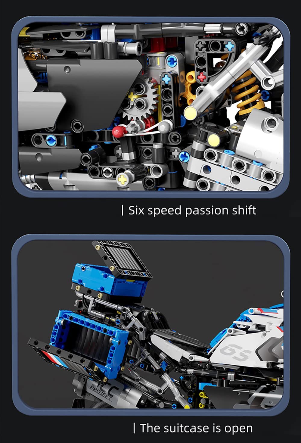 Technik Motorrad für BMW R 1250GS Modell, 2369 Teile Technic Motorrad Klemmbausteine kompatibel mit Lego Technik