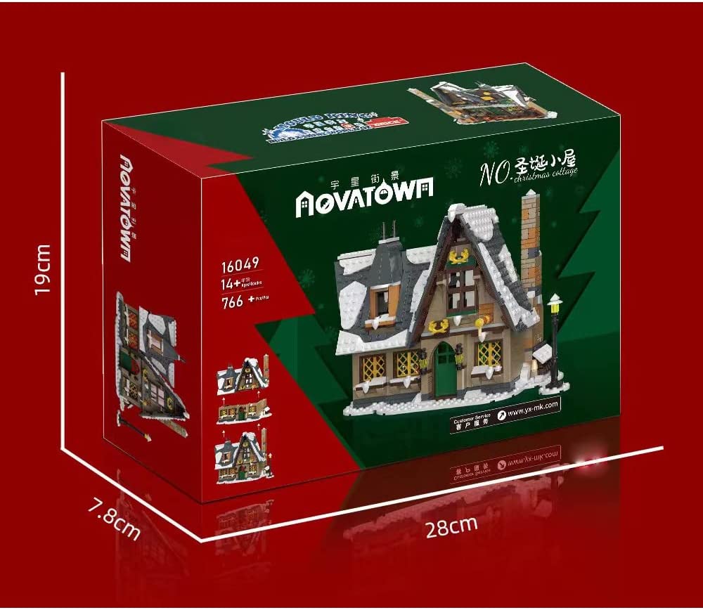 Weihnachten Haus für Lego Weihnachten 2022, 766 Teile Weihnachtshaus Modular Building Haus Modellbau Set Kompatibel mit Lego Häuser