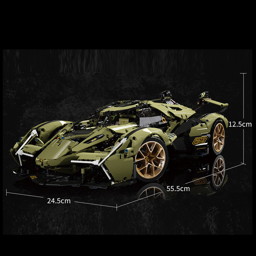 Technik Auto für Lamborghini V12, 2533 Teile Technik Auto ferngesteuert Technik Sportwagen Technic Supercar Technik Auto Bauset Kompatibel mit Lego Technik Auto