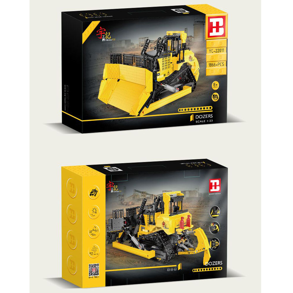 Technik Bulldozer Modell, 1866 Teile Technik Ferngesteuert Planierraupe mit 7 Motor, MOC Klemmbausteine Bauset Kompatibel mit Lego Technik