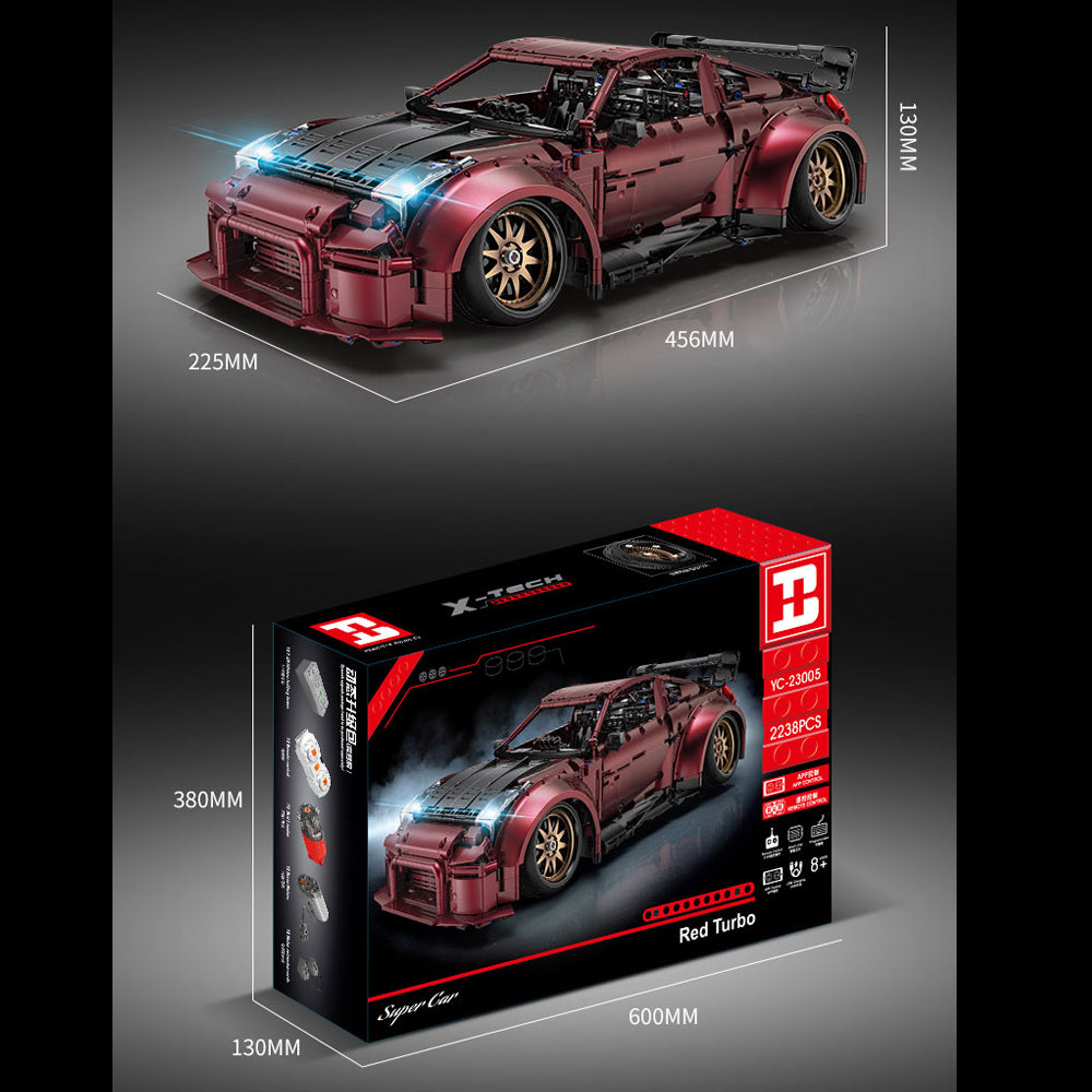 Technik Auto Porscho 911 Turbo, YC-23005 Technik Sportwagen Ferngesteuert, Technik Supercar Motorisierte Modell Custom Bausteine Kompatibel mit Lego Technik