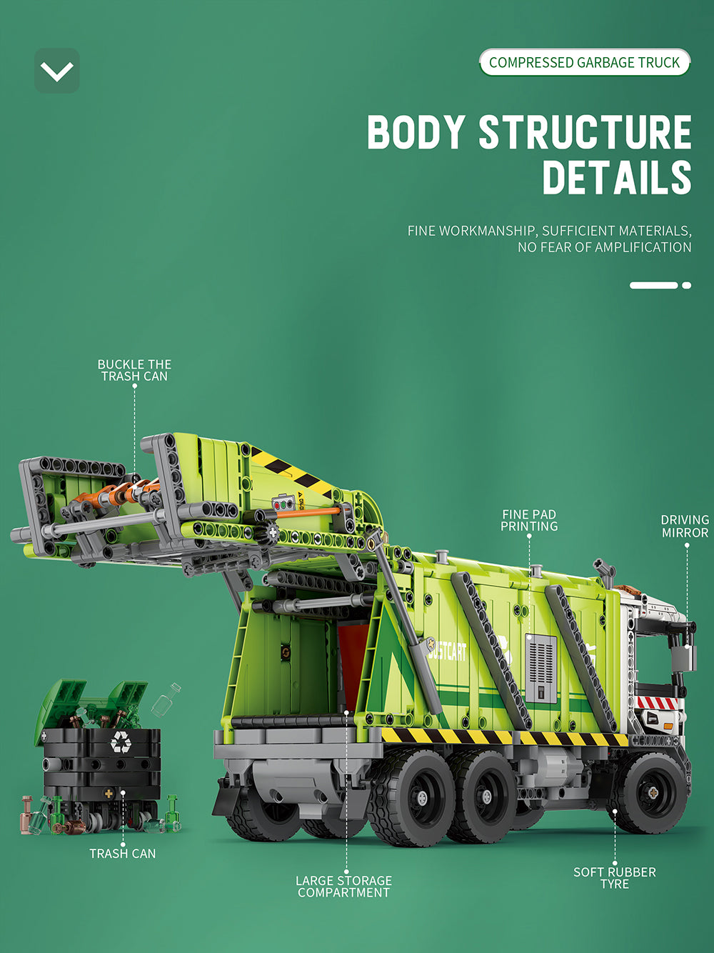 Technik Müllkipper Technik Dumper Modell 22022, Technik LKW Ferngesteuert Technik müllkipper Modell, Technic Ferngesteuert Dumper Modell Bauset Kompatibel mit Lego Technik LKW