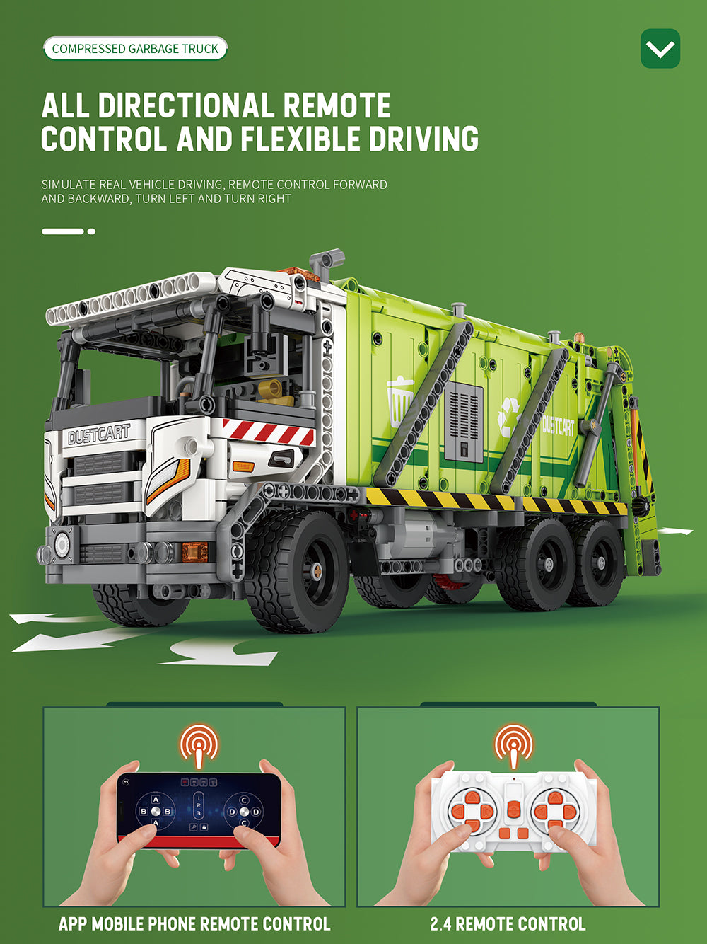 Technik Müllkipper Technik Dumper Modell 22022, Technik LKW Ferngesteuert Technik müllkipper Modell, Technic Ferngesteuert Dumper Modell Bauset Kompatibel mit Lego Technik LKW