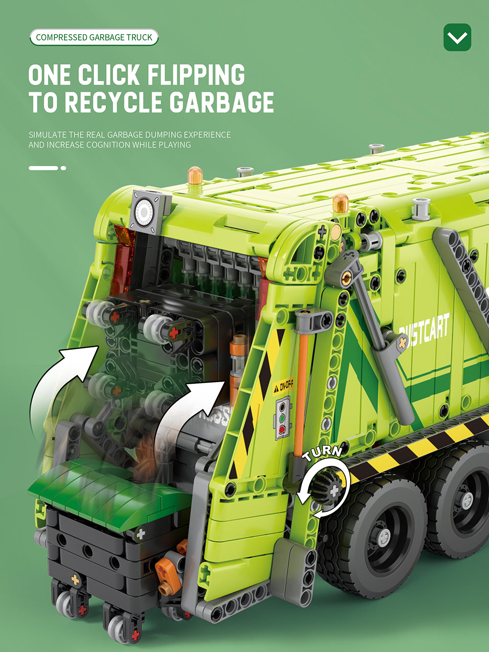 Technik Müllkipper Technik Dumper Modell 22022, Technik LKW Ferngesteuert Technik müllkipper Modell, Technic Ferngesteuert Dumper Modell Bauset Kompatibel mit Lego Technik LKW
