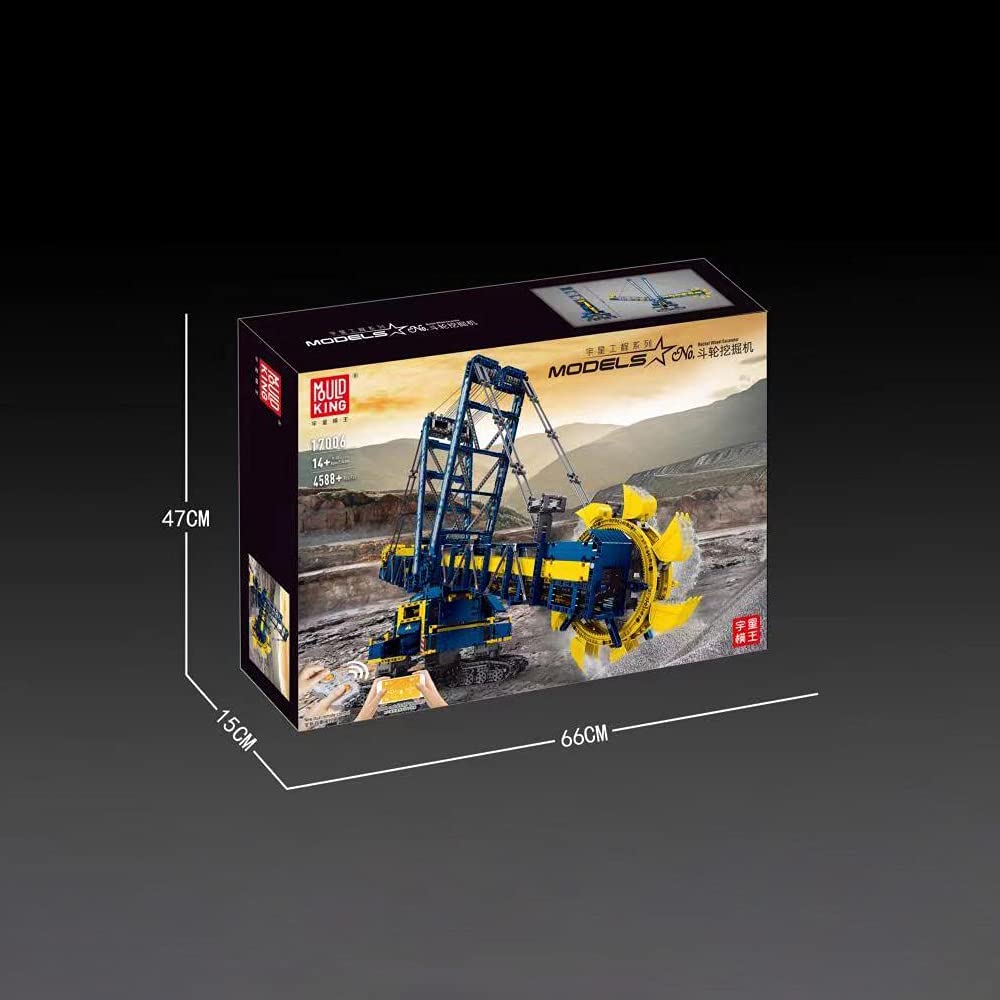 Mould King 17006 Schaufelradbagger, (Fernbedienung & APP-Steuerung R/C) Kleinpartikel-Puzzle-Bagger-Montage-Spielzeug-Set, kompatibel mit Lego-Technologie 4588 PCS