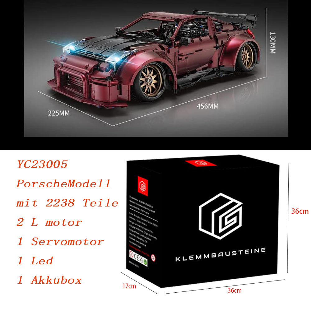 Technik Sportwagen für Porsche 911 Turbo S, Technik Auto Ferngesteuert YC23005, Technik Auto Mit Motors Modellbau Set Kompatibel mit Lego Technik Auto