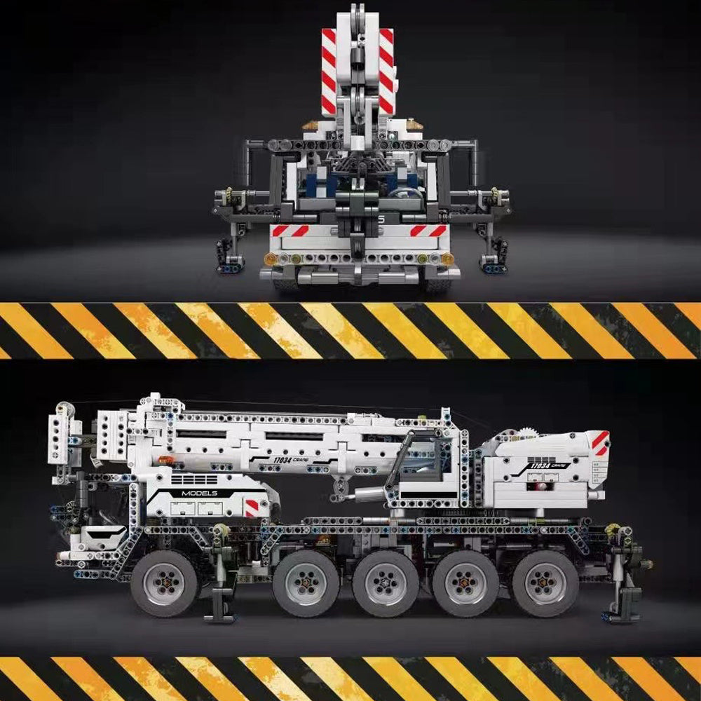 Technik Kran mit 4 Motoren, 2819 Teile Technik Ferngesteuert Kranwagen mit Kranarm Modell Bausatz Kompatibel mit Lego Technik - Weiß