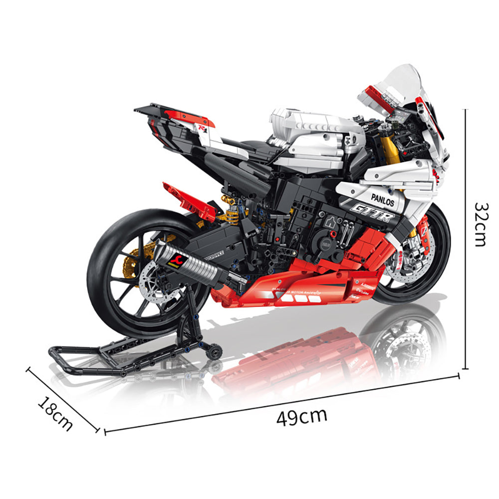 Technik Motorrad Technic Motorrad für Yamaha R1 Modell, 2347 Teile Technik Motorrad Modellbausatz Kompatibel mit Lego Technik Motorrad