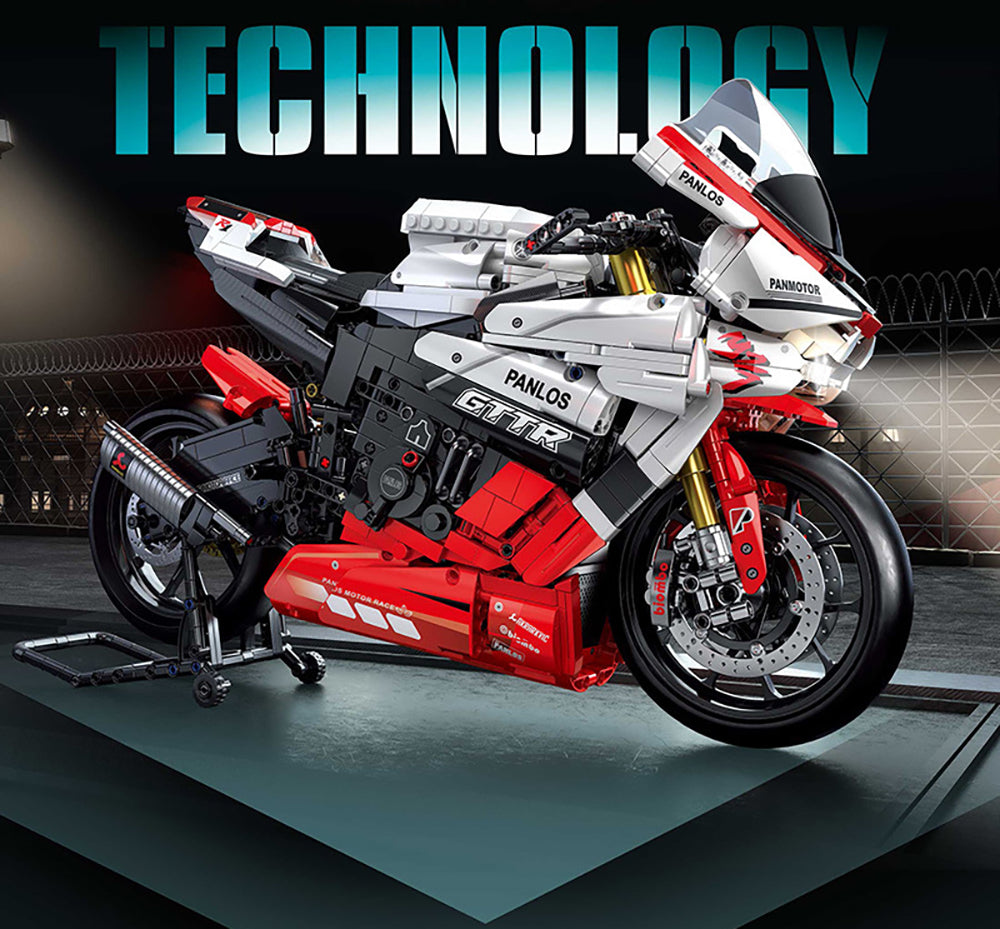 Technik Motorrad Technic Motorrad für Yamaha R1 Modell, 2347 Teile Technik Motorrad Modellbausatz Kompatibel mit Lego Technik Motorrad