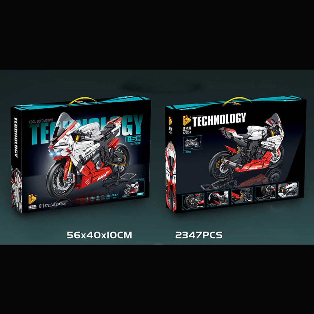 Technik Motorrad Technic Motorrad für Yamaha R1 Modell, 2347 Teile Technik Motorrad Modellbausatz Kompatibel mit Lego Technik Motorrad