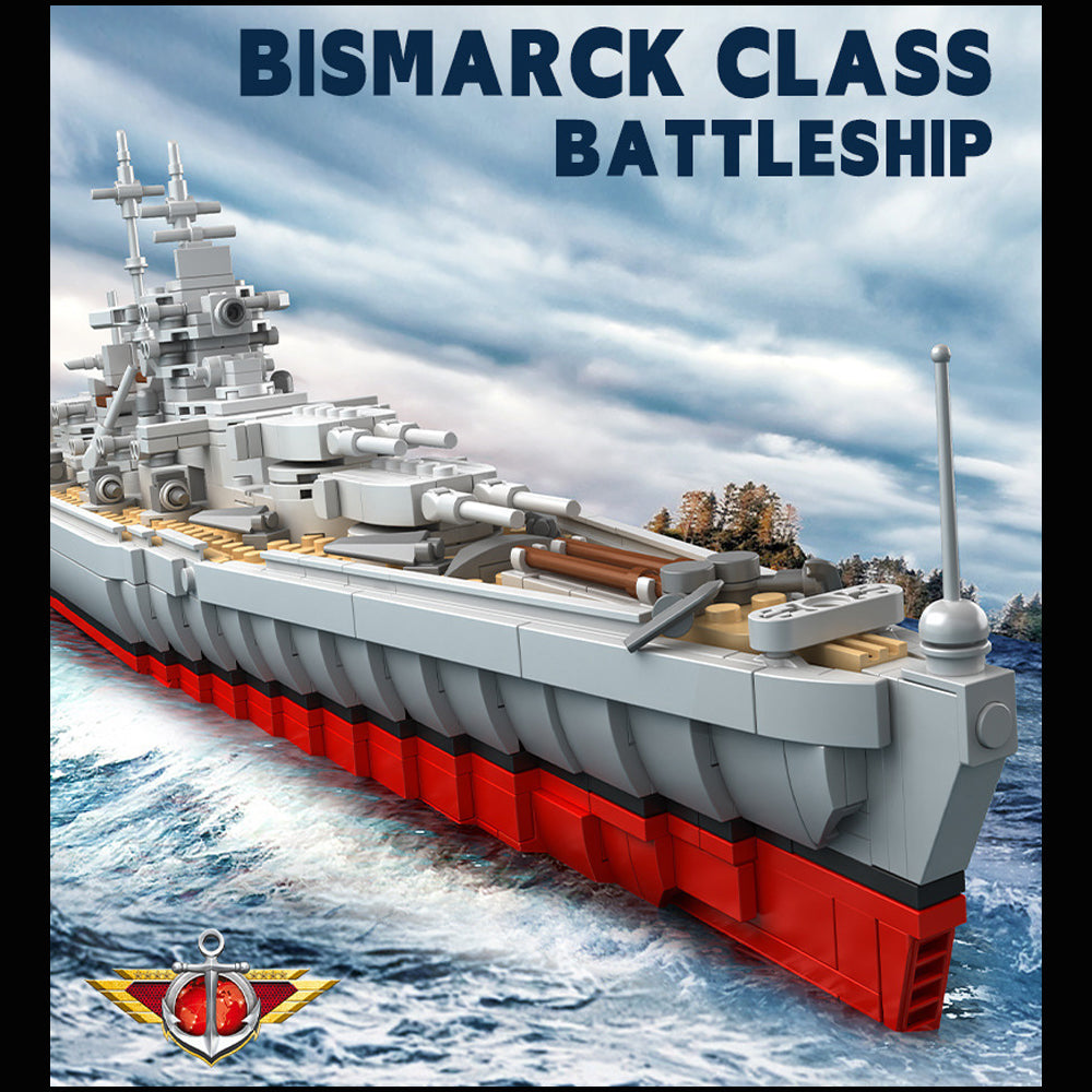 Technik Schlachtschiff Technik Schiff Modell, 1602 Teile Technik Bismarck Schlachtschiff Custom Bausteine Kompatibel mit Lego Technik