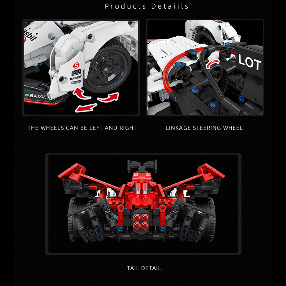 Technik Formel E Rennwagen, Technik Formel E Auto Ferngesteuert Auto, Technik Auto Motorisierte Modell Custom Bausteine Kompatibel mit Lego Technik