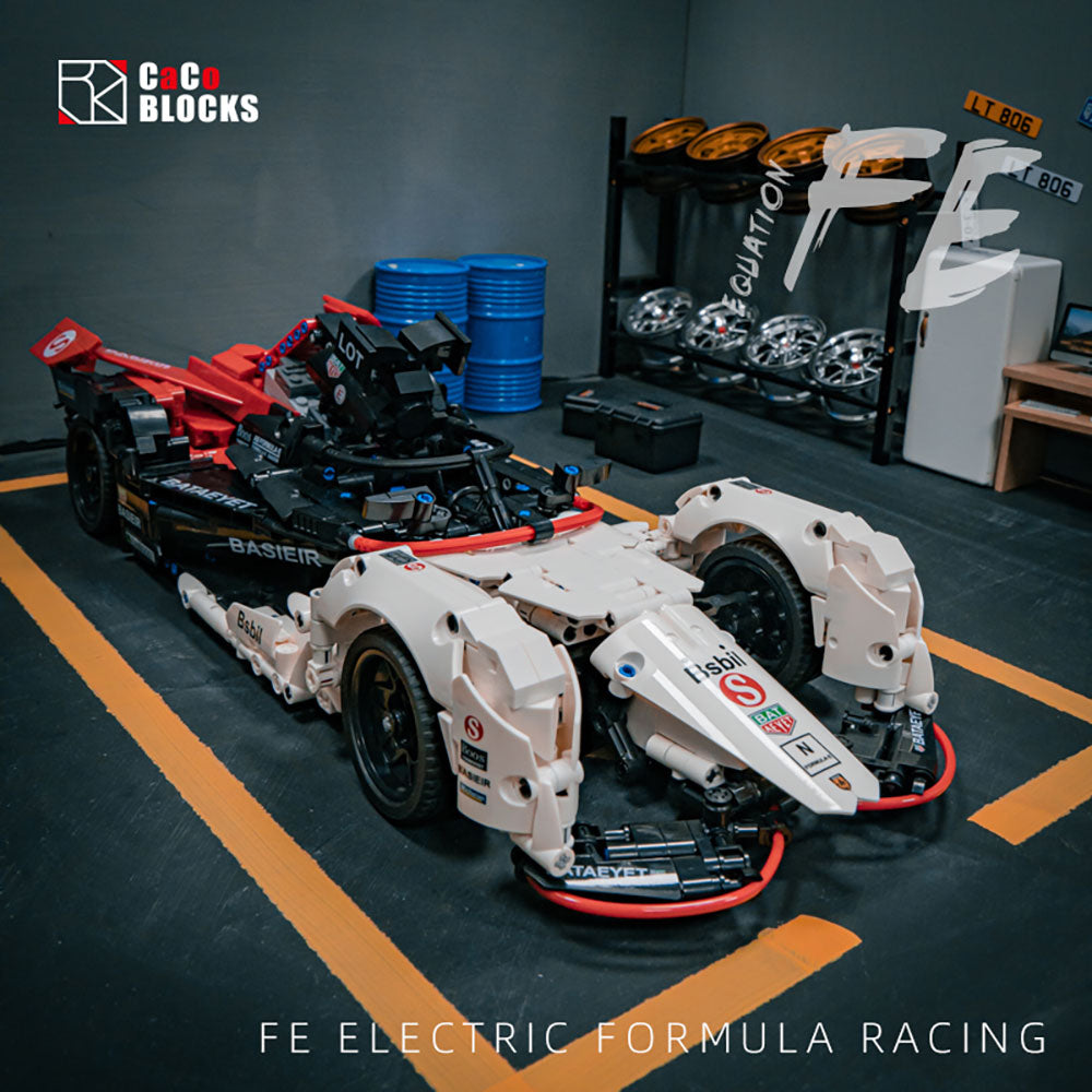 Technik Formel E Rennwagen, Technik Formel E Auto Ferngesteuert Auto, Technik Auto Motorisierte Modell Custom Bausteine Kompatibel mit Lego Technik