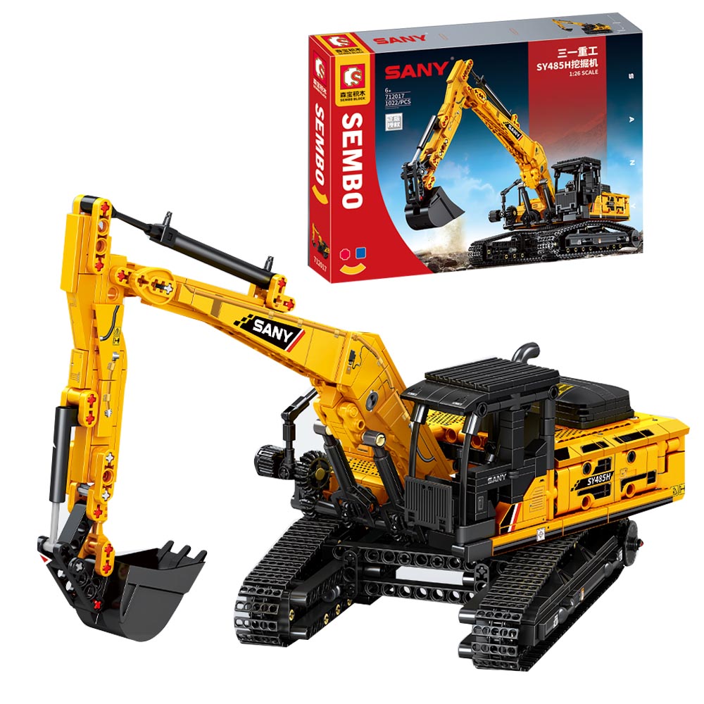 Technik Bagger Modell, Sembo 712017, Technic Bagger ab 7 Kompatibel mit Lego Technik Bagger