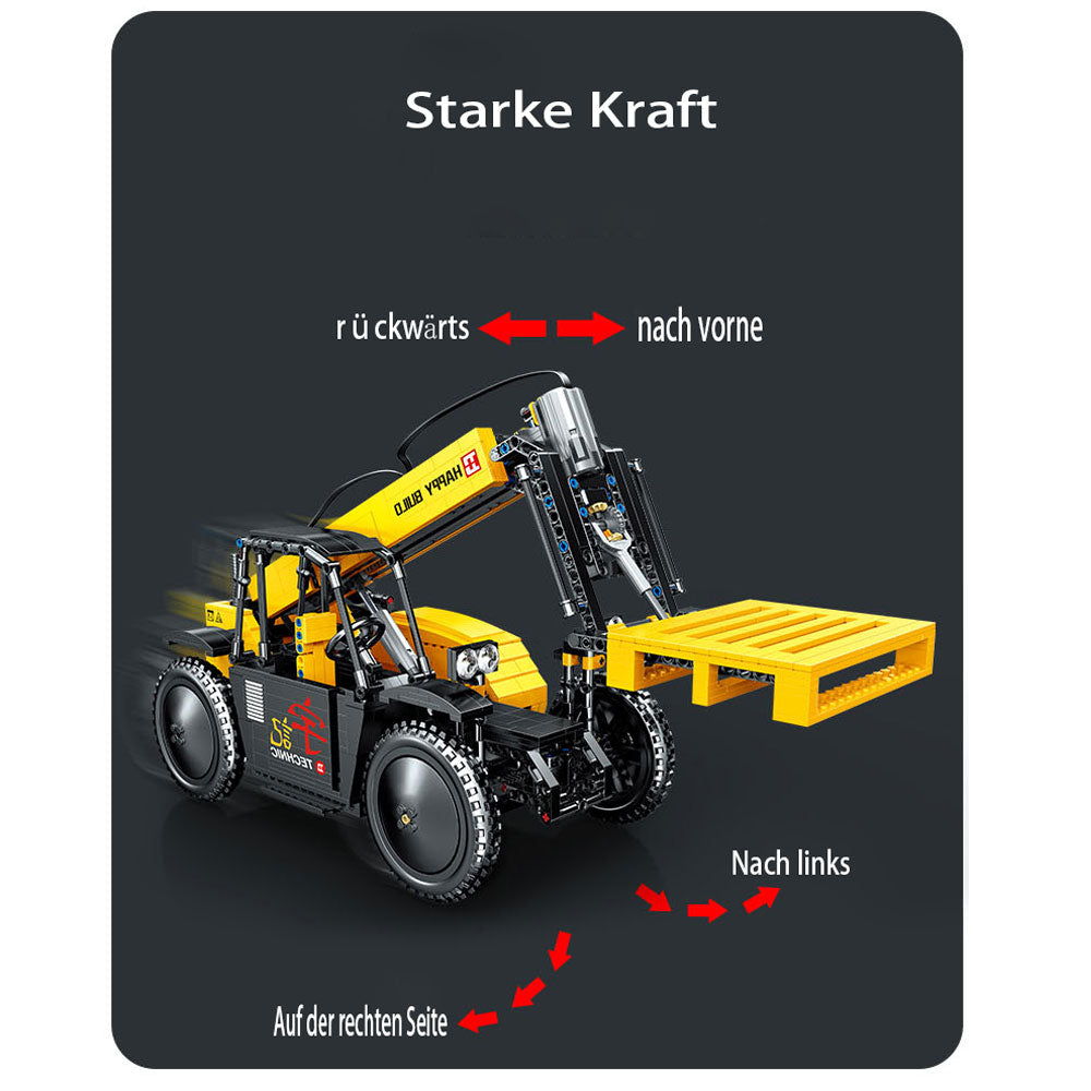 Technik Gabelstapler, 1458 Teile Technik Stapler Technic Ferngesteuert Gabelstapler mit 5 Motor und Fernbedienung Bauset Kompatibel mit Lego Technik