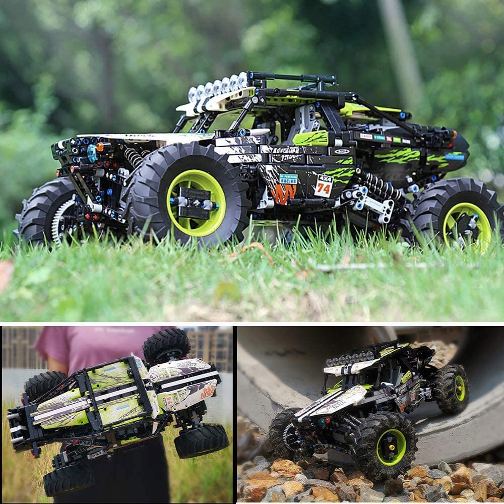Technik 4x4 X-Treme Buggy, 1890 Teile Technik Geländefahrzeug Technic Ferngesteuert Auto mit 5 Motor und Fernbedienung Bauset Kompatibel mit Lego Technik