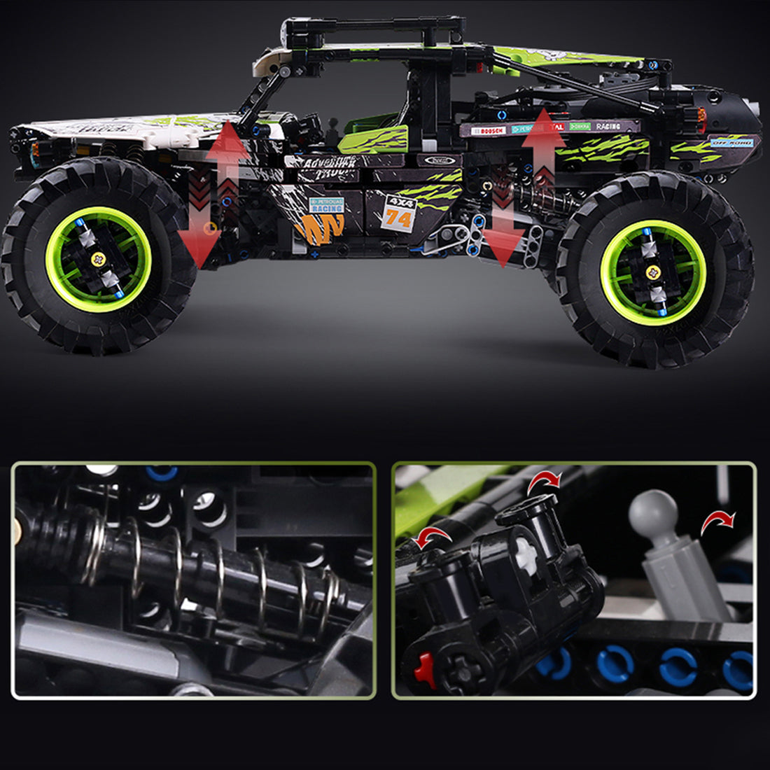 Technik 4x4 X-Treme Buggy, 1890 Teile Technik Geländefahrzeug Technic Ferngesteuert Auto Modell