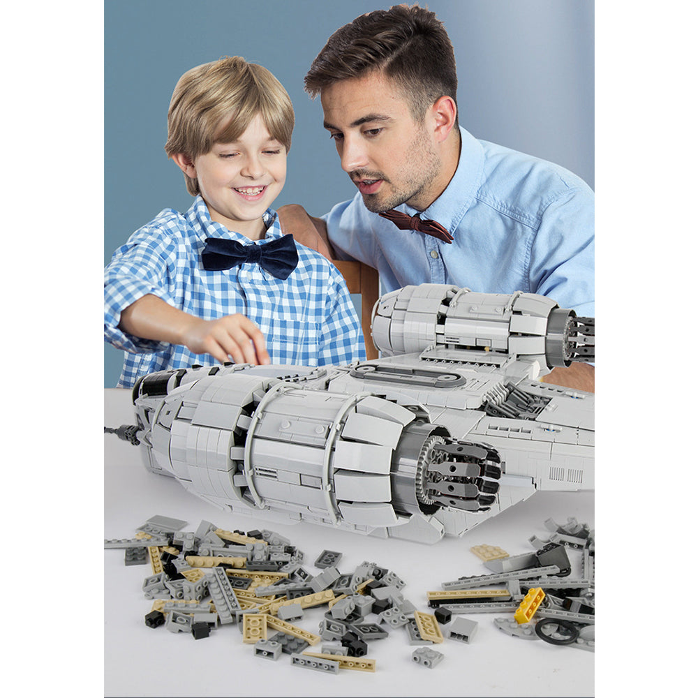 Star Wars Razor Crest Raumschiff, 5018 Teile Weltraumzerstörer Modellbausteine, Groß Sci-Fi Super Star Raumschiff MOC Klemmbausteine Bauset Kompatibel mit Lego