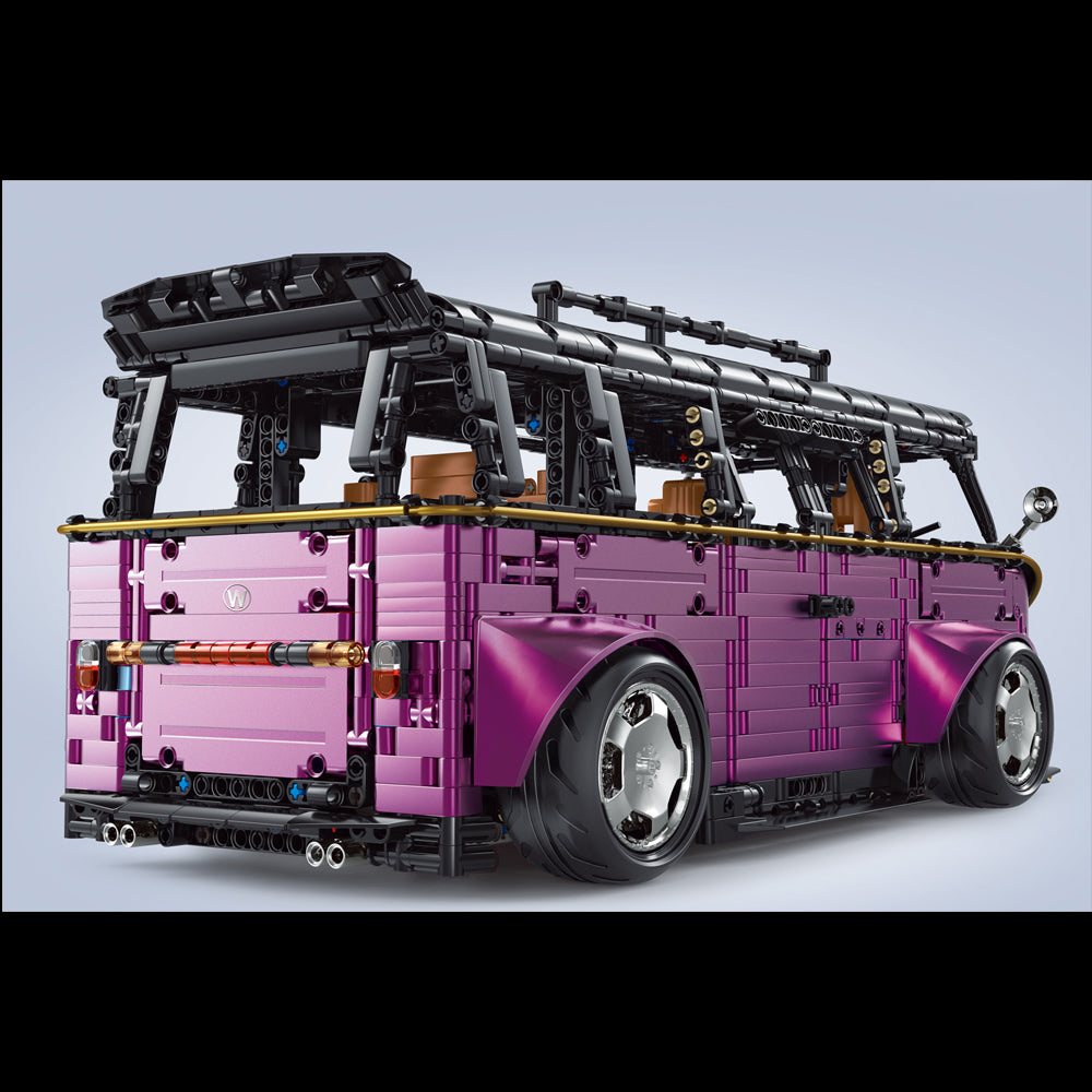 Technik T2 Campingbus Modell, 3299 Teile Technik Bus Ferngesteuert Set mit Motor Technic Bus Modellbau Set Kompatibel mit Lego Technik