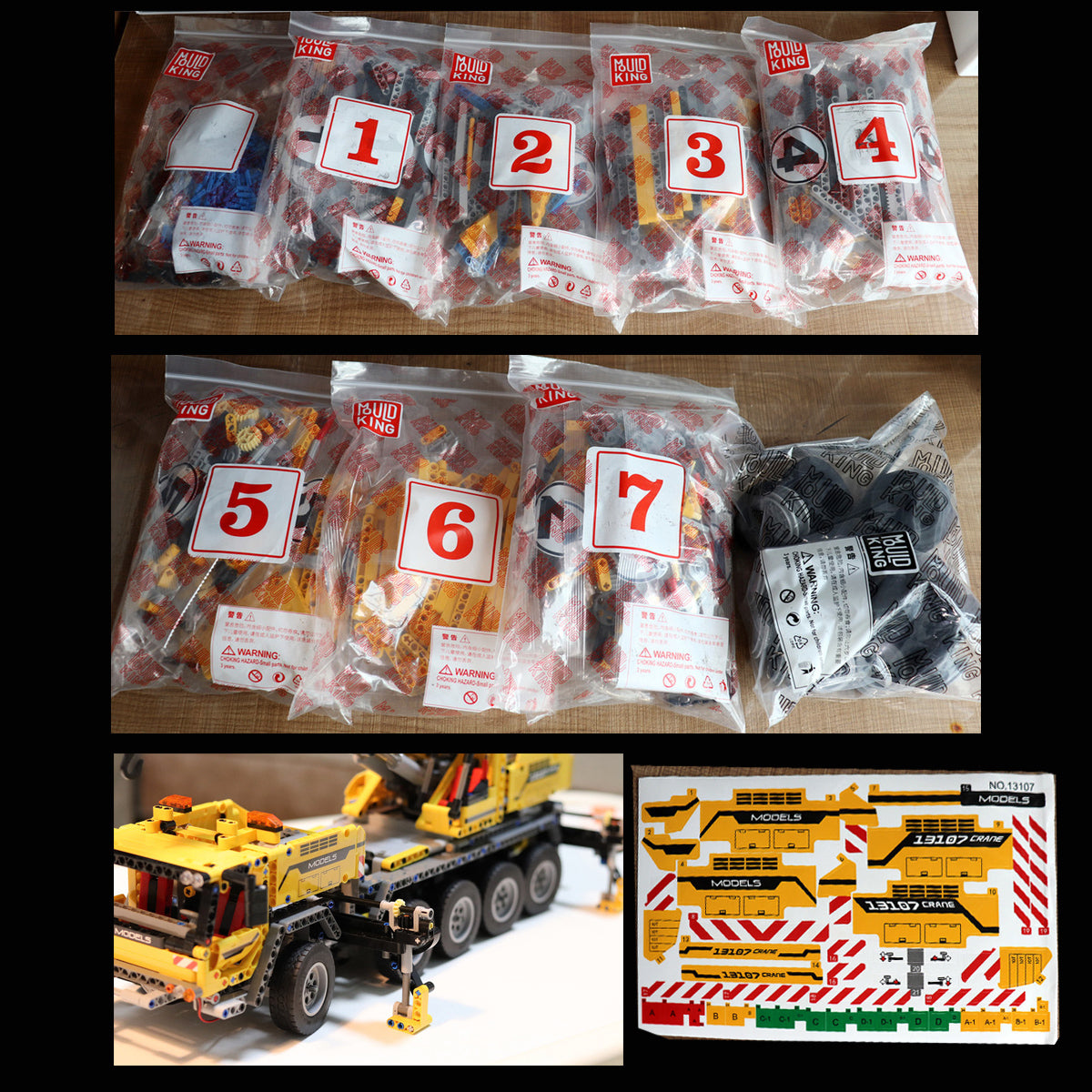 Technik Kran GMK7450, Technic Kran Ferngesteuert mit 8 Motor Bausatz, 2590 Teile Technik-Modell Kompatibel mit Lego Technik Kran