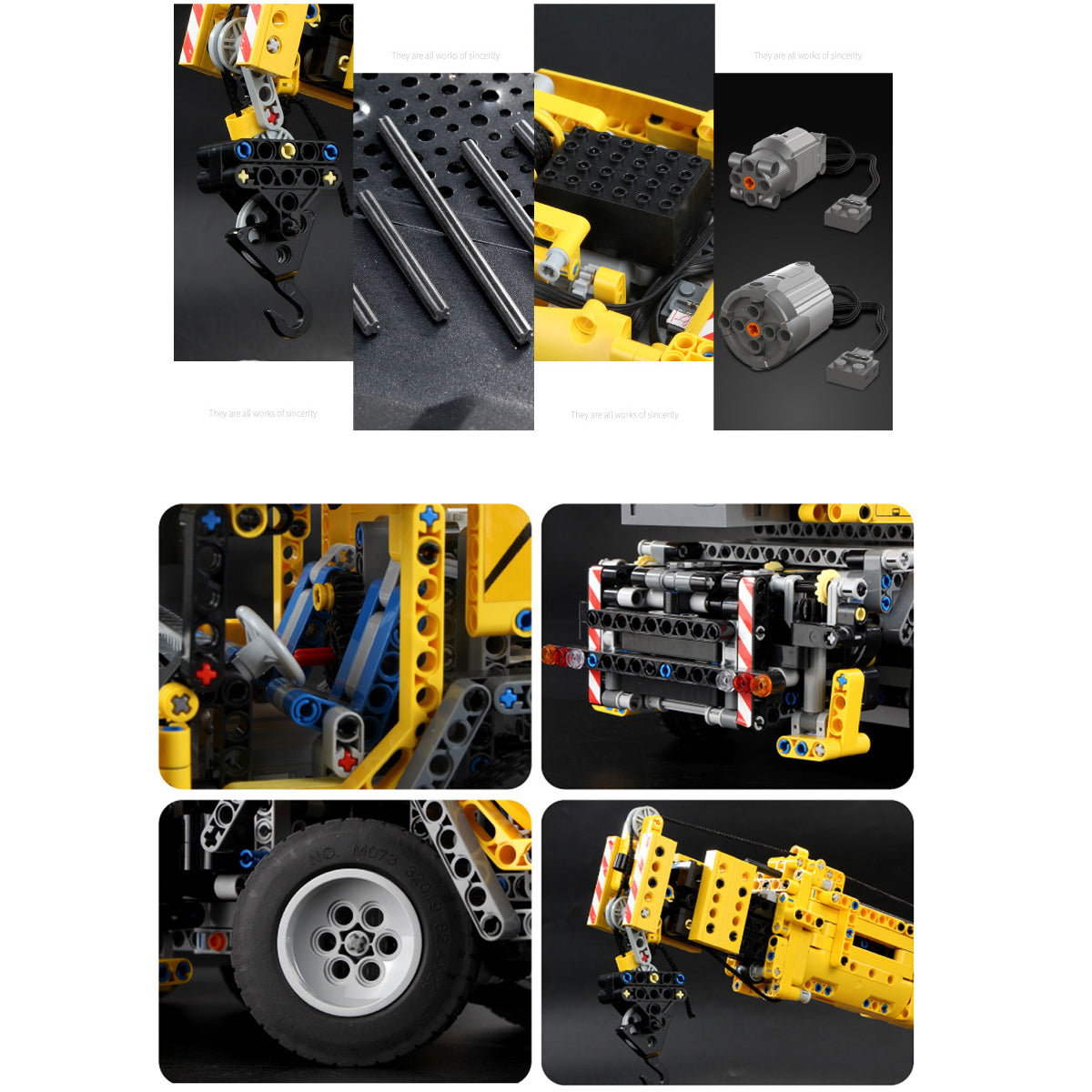 Technik Kran GMK7450, Technic Kran Ferngesteuert mit 8 Motor Bausatz, 2590 Teile Technik-Modell Kompatibel mit Lego Technik Kran
