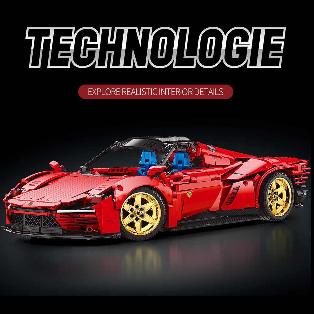 Technik Ferrari Daytona Daytona SP3, 1958 Teile Technik Supercar Technik Sportwagen Modell mit Motor Bausatz Kompatibel mit Lego Technik