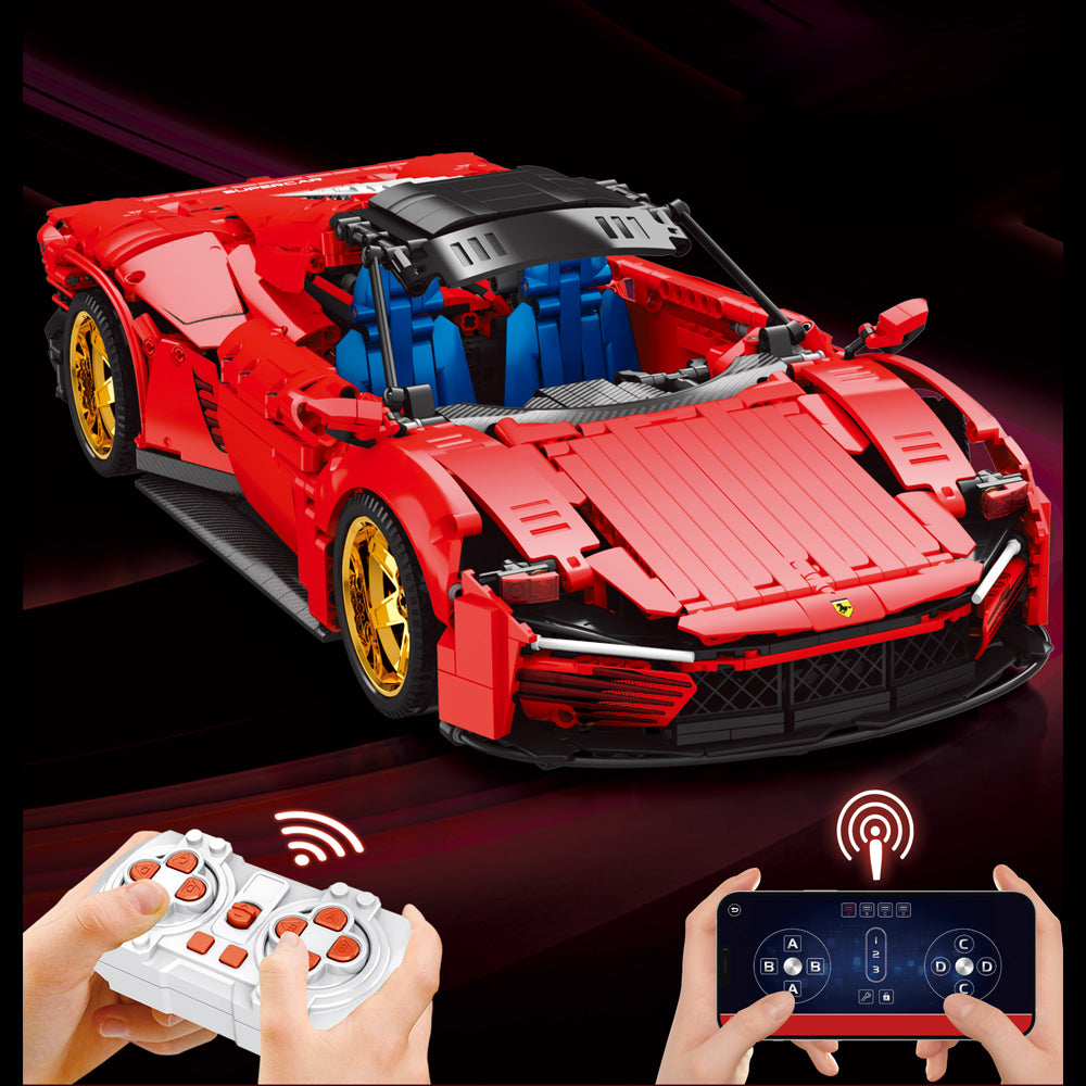 Technik Ferrari Daytona Daytona SP3, 1958 Teile Technik Supercar Technik Sportwagen Modell mit Motor Bausatz Kompatibel mit Lego Technik