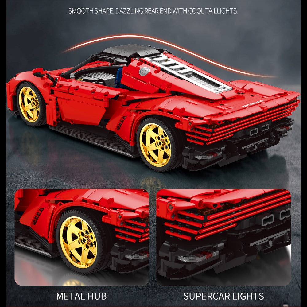 Technik Ferrari Daytona Daytona SP3, 1958 Teile Technik Supercar Technik Sportwagen Modell mit Motor Bausatz Kompatibel mit Lego Technik