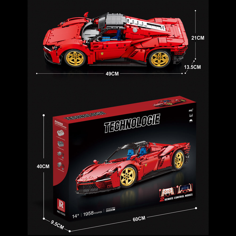 Technik Ferrari Daytona Daytona SP3, 1958 Teile Technik Supercar Technik Sportwagen Modell mit Motor Bausatz Kompatibel mit Lego Technik