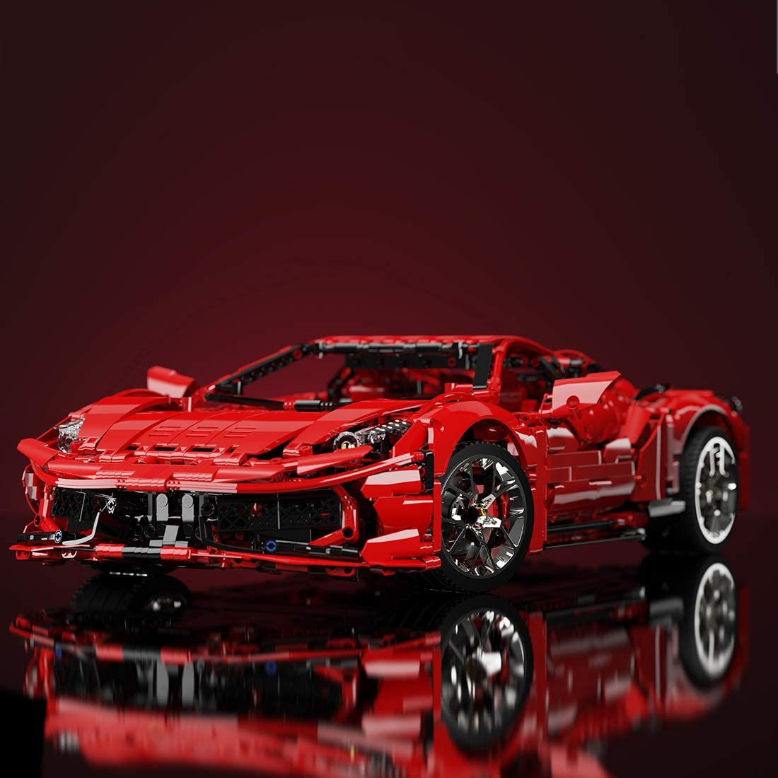 Ferrari 458 Italia Technik Sportwagen Modell, 3380 Teile Technik Rennwagen Modellbausatz, Technik Klemmbausteine Auto Bauset Kompatibel mit Lego Technic