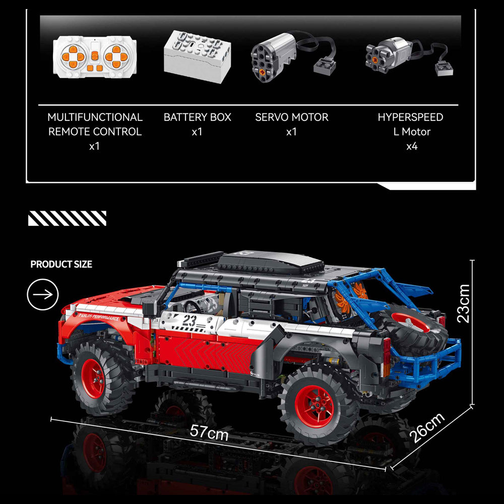 Technik Auto für Ford Bronco DR, 2920 Teile Technik Off Road Mit Motor Technic Auto Ferngesteuert 4x4 Offroader Klemmbausteine kompatibel mit Lego Technik Auto…