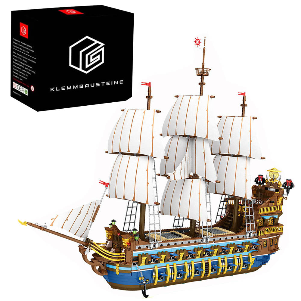 Piratenschiff Modell, 3162 Teile Segelschiff Modell Piratenschiff groß Modelbau Schiff Klemmbausteine Kompatibel mit Lego Schiffe