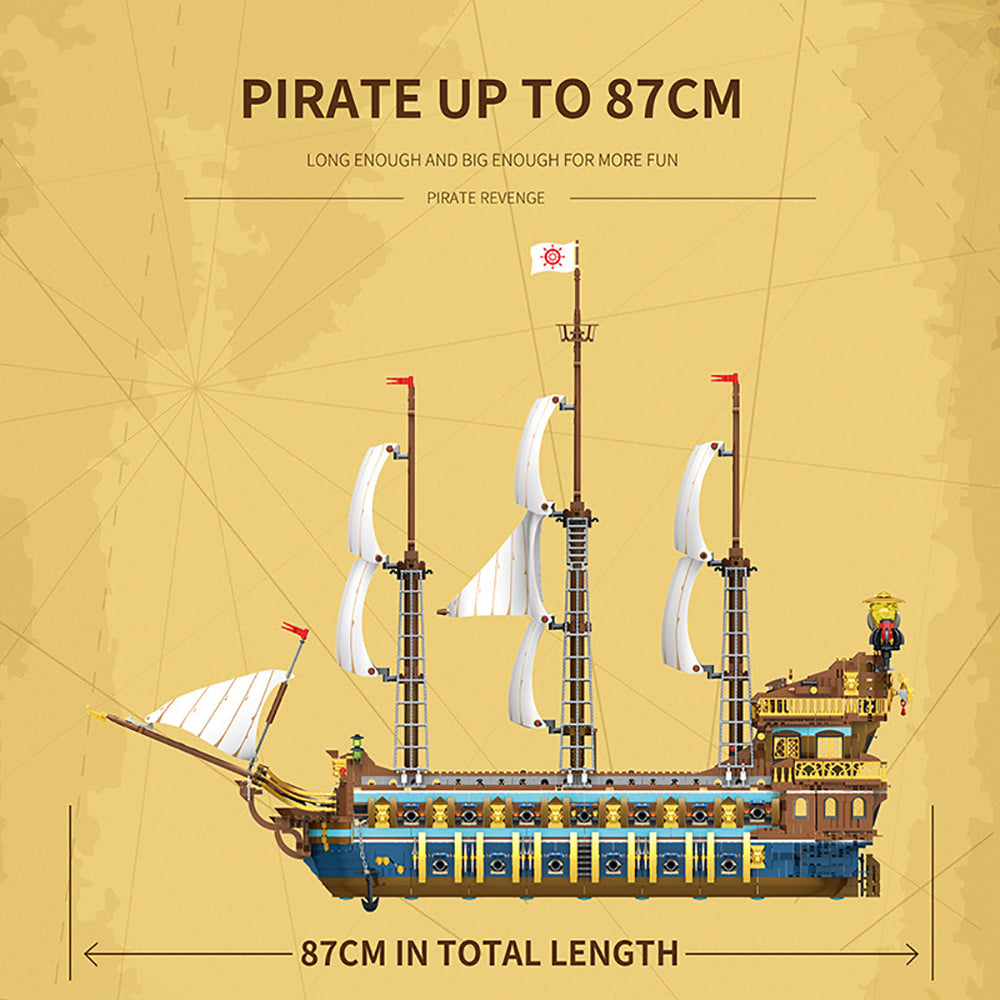Piratenschiff Modell, 3162 Teile Segelschiff Modell Piratenschiff groß Modelbau Schiff Klemmbausteine Kompatibel mit Lego Schiffe