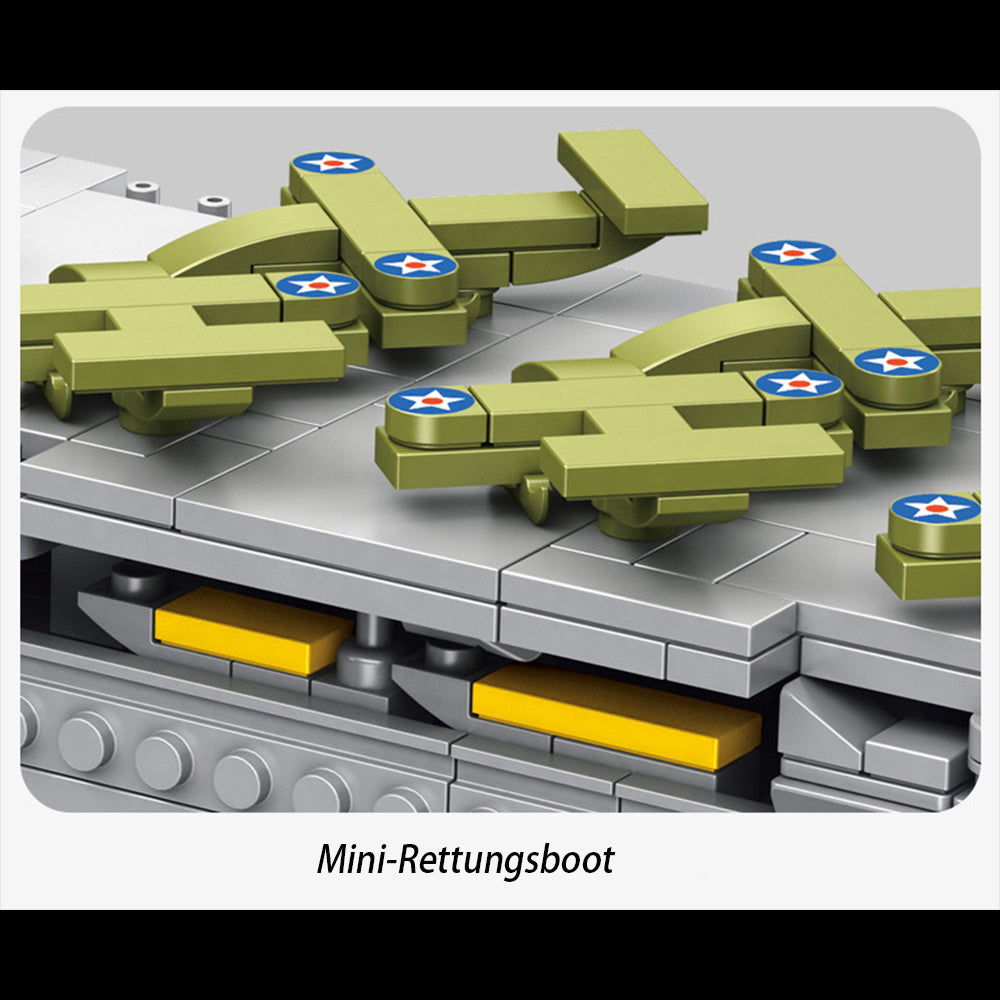 Technik Flugzeugträger Technik Schiff Modell, 1487 Teile Technik CV-8 Schlachtschiff Custom Bausteine Kompatibel mit Lego Technik