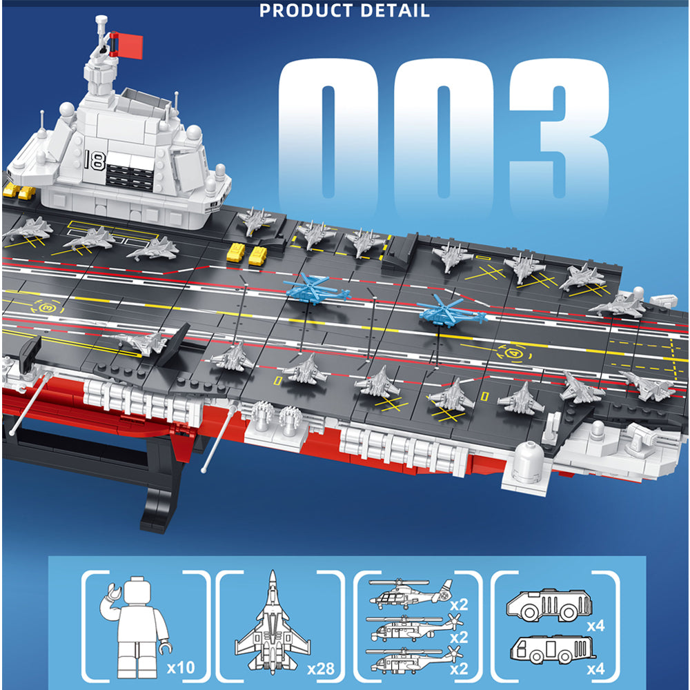 Technik Flugzeugträger 96cm Modell, 3126 Teile Technik Schiff Riesiges Schiff Technic Supercarrier Modellbau Set Kompatibel mit Lego Technik