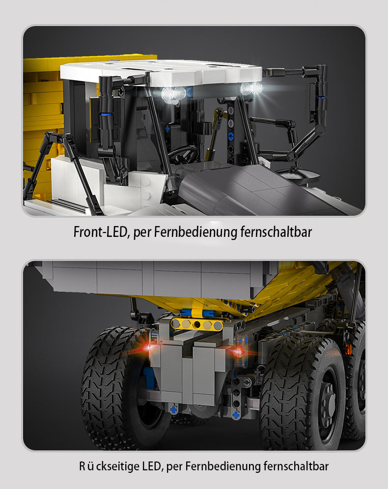 Technik Dumper, CADA C61054W, 3067 Teile Technic Ferngesteuert Auto Motorisierte Modell mit Motoren, App Steuerung, Custom Bausteine Kompatibel mit Lego Technik