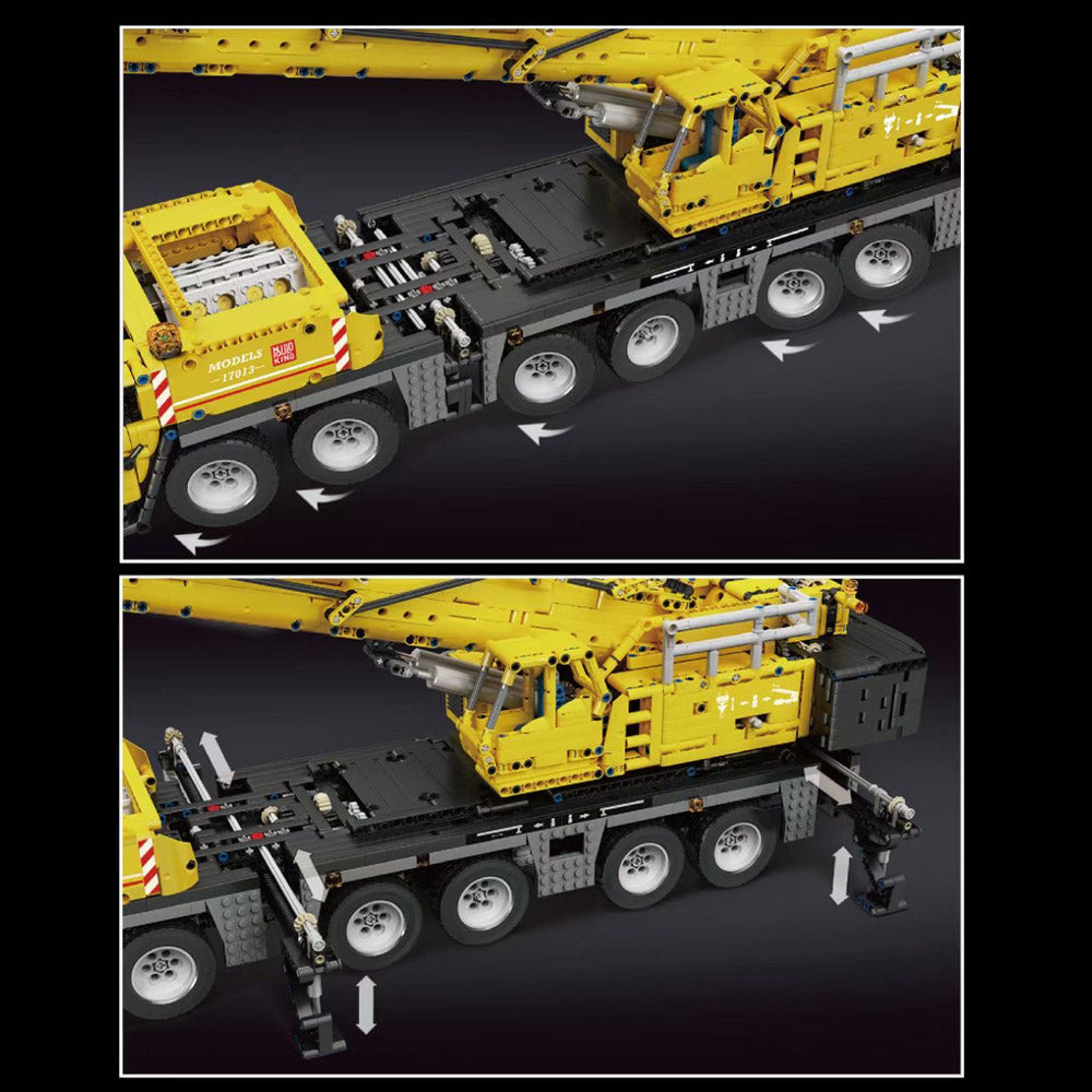 Technik Kran, 4460 Teile Technik Schwerlastkran Technic Ferngesteuert Kranwagen mit 5 Motor und Fernbedienung Bauset Kompatibel mit Lego Technik
