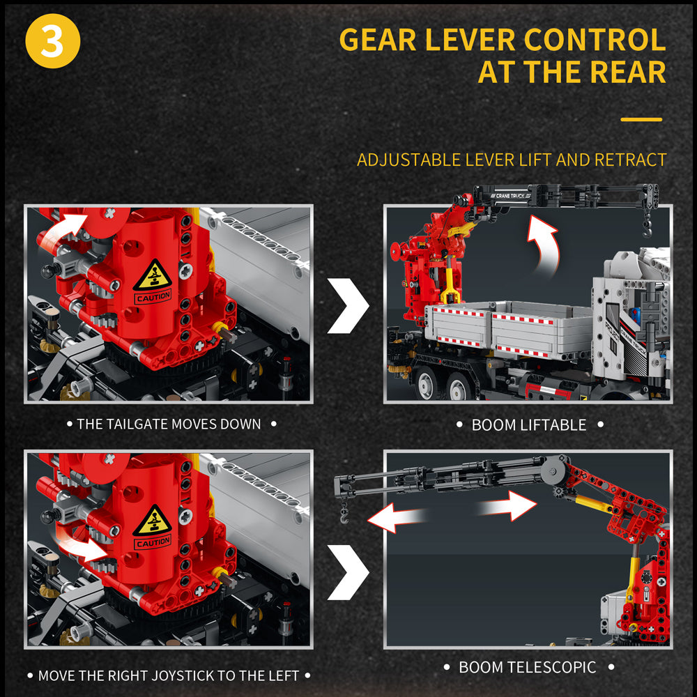 Technik Kran LKW Modell, 2328 Teile Technik LKW mit Kran Ferngesteuert LKW Motorisierte Modell, Custom Bausteine Kompatibel mit Lego Technik