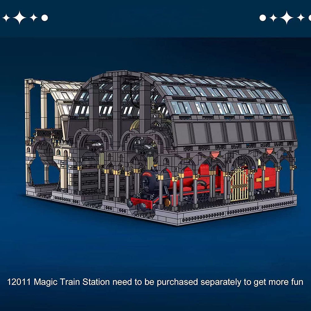 Magischer Bahnhof Modell, Mould King 12011, 3318 Teile Bahnhof Modular Building Moc Klemmbausteine Kompatibel mit Lego