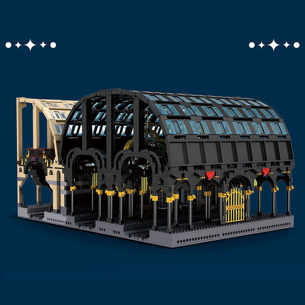 Magischer Bahnhof Modell, Mould King 12011, 3318 Teile Bahnhof Modular Building Moc Klemmbausteine Kompatibel mit Lego