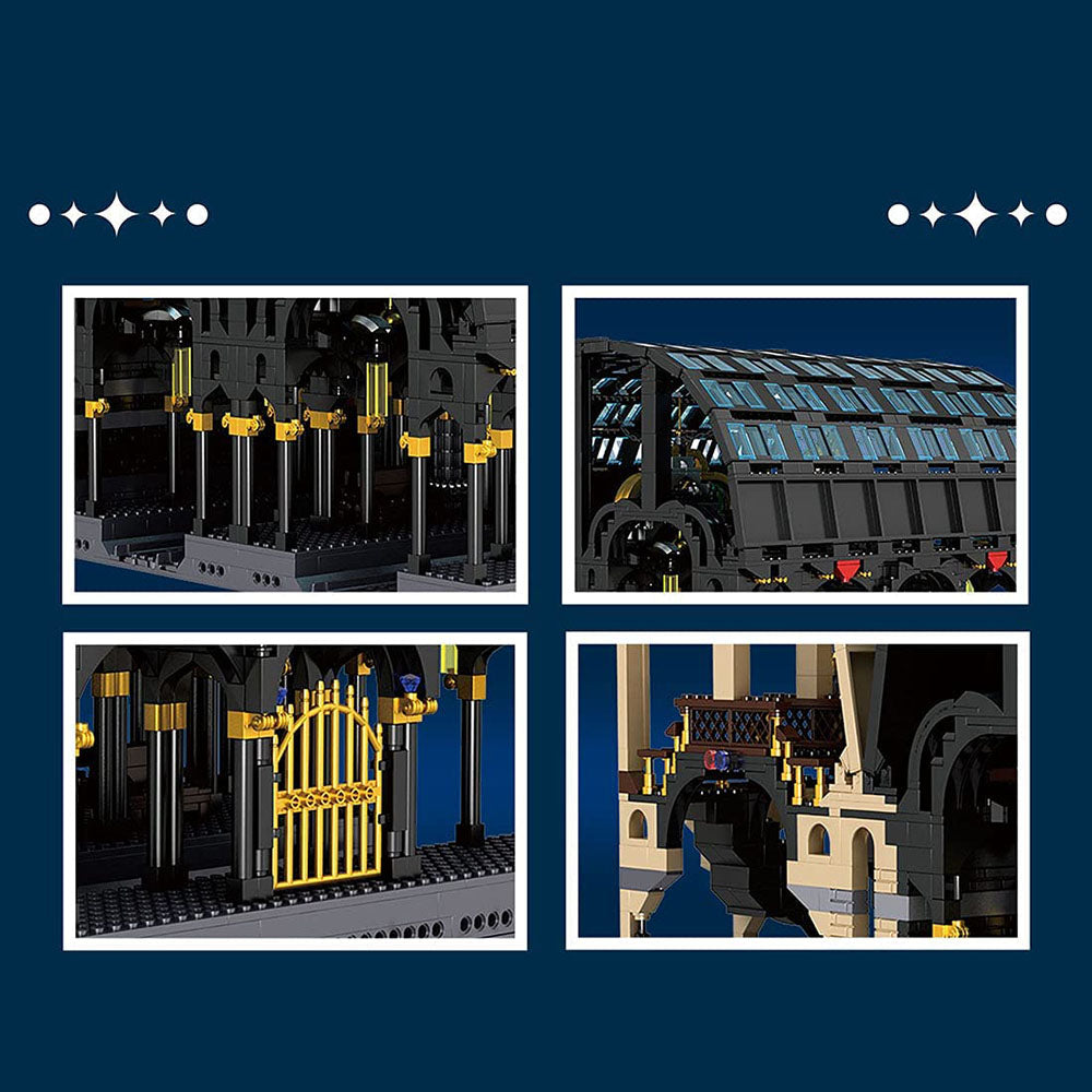 Magischer Bahnhof Modell, Mould King 12011, 3318 Teile Bahnhof Modular Building Moc Klemmbausteine Kompatibel mit Lego